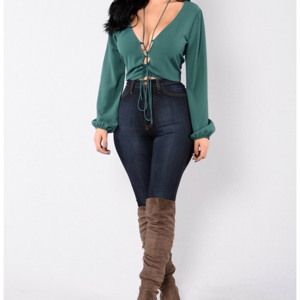 Hunter green blouse